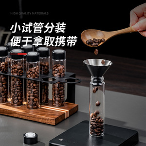 Tempat Penyimpanan Kopi Kedap Udara, Wadah Kaca Metalik Transparan, Botol Porsi Portabel dengan Katup Satu Arah - Product Image 1