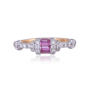 18K Rose <b>Gold</b> Trendy <b>Cocktail</b> <b>Ring</b> Claw Setting Pink Hydro Gemstone Diamond Halo Fine Jewelry Women Luxury Gift Party - Product Image 2