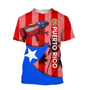 Mới Đến Puerto Rico Cờ Đen T Áo Sơ Mi Cho Nam Giới Puerto Rico Coqui In Biểu Tượng Tùy Chỉnh Áo Sơ Mi Trong Số Lượng Lớn Ngắn Tay Áo T-Shirt - Product Image 4