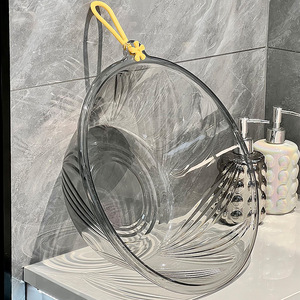 Transparent Thickened Laundry <b>Basin</b> <b>Round</b> Pet Material Wall Mounted Washbasin For Home Kitchen Use - Product Image 2