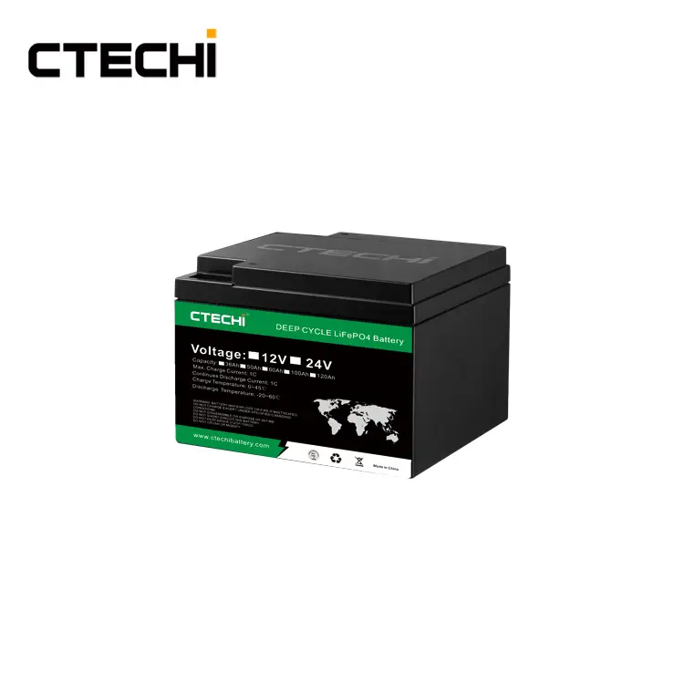 CTECHi 100 Ah LiFePO4 12 Volt derin döngüsü kurşun asit yedek pil paketi 24V 200Ah RV için 48V ve tekne