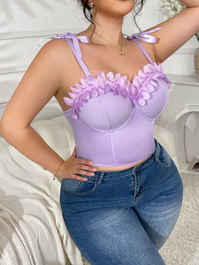 Lotus Leaf Edge Bow Suspender Corset Oversized Slim Fit Efecto adelgazante usado en el exterior y corsé corto en el interior - Product Image 4