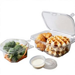 Recipiente Desechable de Plástico para Alimentos, Cuadrado, con Tapa, Ecológico, Biodegradable, Compostable, INNORHINO - Product Image 1