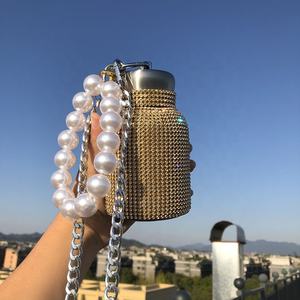 Tasse d'eau en acier inoxydable pour le ventre, 250 ml, très mignonne, grand flacon sous vide avec diamant - Product Image 5