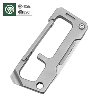 Porte-clés multifonctionnel minimaliste en alliage de titane, outil de poche ultraléger EDC avec couteau et clé hexagonale pour le camping en plein air