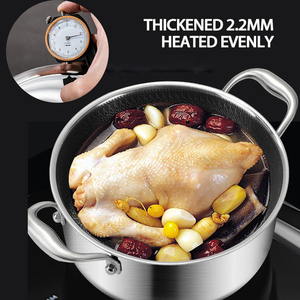 Casserole en nid d'abeille 26/28/30cm de qualité alimentaire casserole de cuisine en acier inoxydable 304 marmite à soupe casserole avec couvercle - Product Image 6