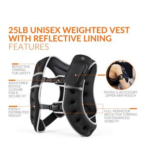 Gilet lesté avec bande réfléchissante pour la marche, l'entraînement, la musculation, la course à pied et le développement musculaire - Product Image 3