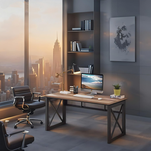 Home Office Furniture Luxury Style Computer Table PC Metal Legs MDF Desktop <strong>Cheap</strong> Office Desks - Product Image 5