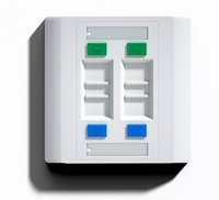 Placa de pared Keystone RJ45 Cat6 con obturador antipolvo, montaje empotrado ABS de 86 mm, placa frontal de red para cableado Ethernet RJ45
