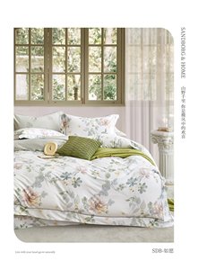 Yilian 부드러운 면 침구 세트 식물성 꽃 이불, 시트, 베갯잇 및 샴이있는 가방에 퀸 사이즈 침대 - Product Image 6