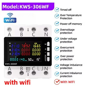 Compteur d'énergie WiFi triphasé Tuya KWS-306WF sur rail DIN, moniteur électrique AC85-290V, interrupteur intelligent, protection contre les surtensions, les courants et les fuites G53 - Product Image 4