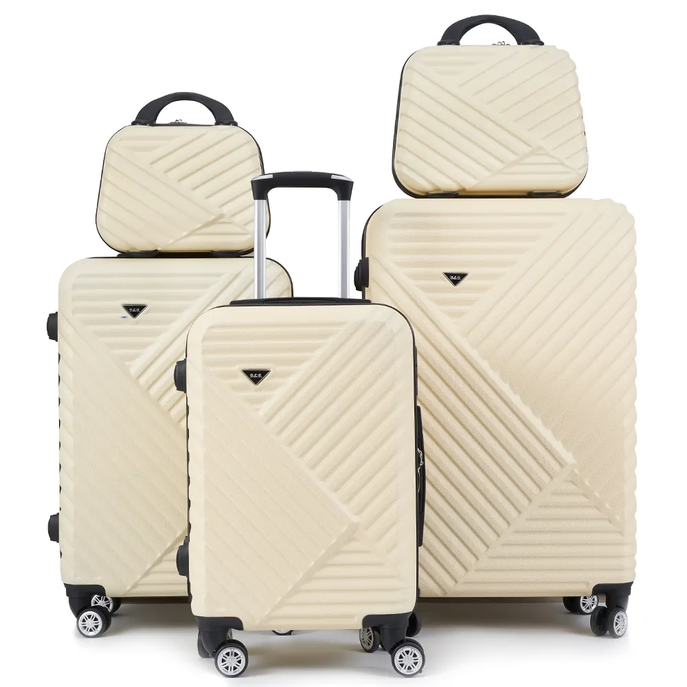 ABS Trolley Case Travel Luggage Sets Carry On Suitcase 5PCS with Spinner Wheels Hard Case Luggage Bags