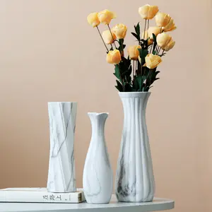 New modern luxury floreros marble style ceramic vase porcelain flower vases for home decor