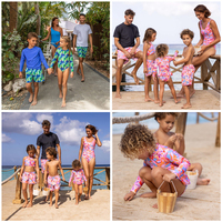 Ensemble de protection solaire et de maillot de bain pour filles, manches longues, protection UV UPF 50+, impression par sublimation, pour la plage