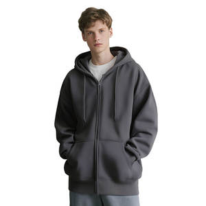 Sweat-shirt à capuche en fourrure de renard argenté en coton pur de 450 g avec fermeture éclair, polaire épais et logo imprimé polyvalent parent-enfant - Product Image 3