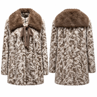 Manteau en fourrure à imprimé animal, coupe oversize et carrée, avec grand col, fermeture éclair sur le devant et ruban tacheté, style streetwear automne-hiver, OEM