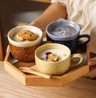Cadeau promotionnel Tasse à eau pour couples Tasse à café en céramique mignonne avec couvercle