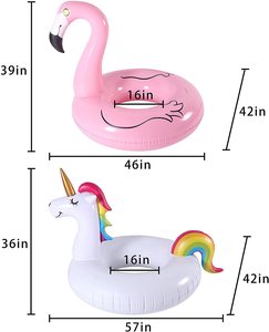Juguetes de natación inflables para adultos y niños, flotadores de piscina de 42 pulgadas, flamenco, unicornio, tubos de natación, anillos - Product Image 6