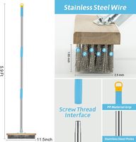 Brosse métallique de pont en acier inoxydable avec manche de 5.9 pieds de long pour enlever la saleté de surface rugueuse nettoyant la terrasse extérieure