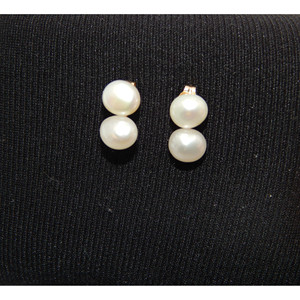 Orecchini gemelli in oro 14K con punta di perle barocche - Product Image 2