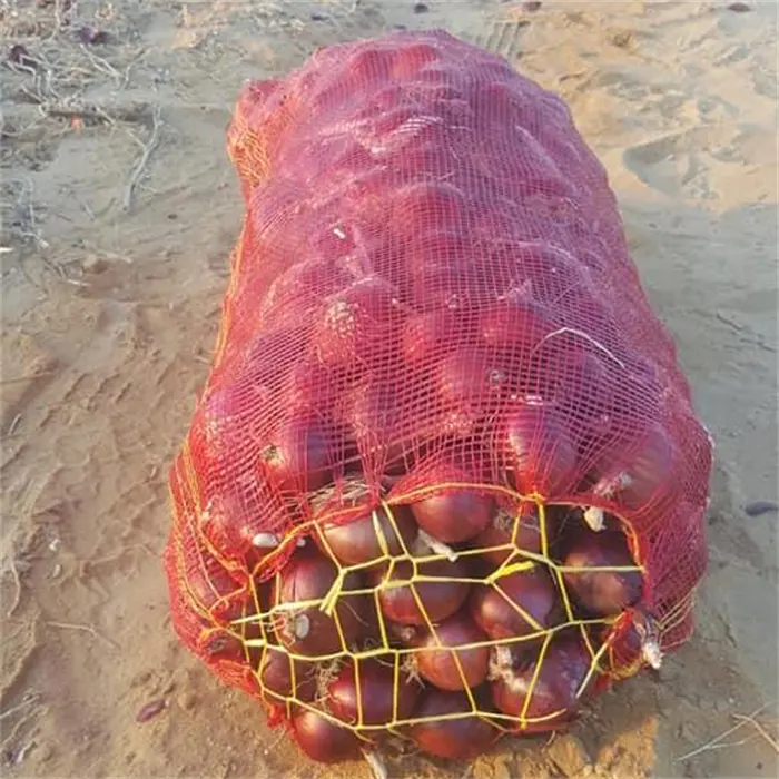 25 Kg 50 Kg Pp Ui Groente Fruit Net Oranje Verpakking Trekkoord Mesh Zak Voor Aardappel