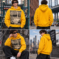 Hoodie Custom Heavyweight DTG Print Bordir Rhinestone Berkualitas Tinggi OEM MOQ Rendah Oversized Katun Streetwear