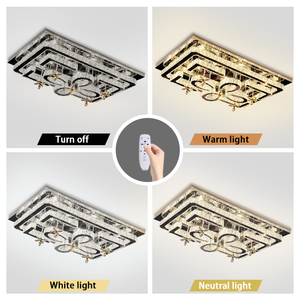 Gran oferta, lámpara de techo de araña de cristal de lujo, lámpara LED moderna para dormitorio interior con Control de aplicación, rectangular cuadrada y diseño - Product Image 4