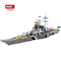 WOMA TOYS C0138 Puzzle pour enfants, bateaux de l'armée, modèle de bateau en plastique, petits blocs de construction, briques, cadeau d'anniversaire pour garçon, ensemble de bricolage
