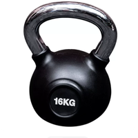 Kettlebell en acier massif recouvert de caoutchouc, équipement de fitness pour la maison et la salle de sport pour l'entraînement de la force des hanches