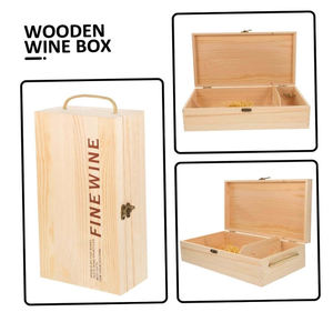 Cadeau élégant Porte-<span class=keywords><strong>vin</strong></span> en bois Décoratif Boîte-cadeau Emballage Stockage du <span class=keywords><strong>vin</strong></span> Mallette de transport - Product Image 2