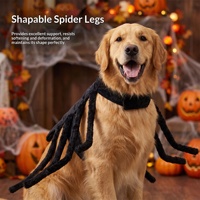 Costume d'araignée d'Halloween pour animaux de compagnie, harnais à pattes en peluche noires pour chats et chiens, déguisement de fête, produit de vacances, usage quotidien