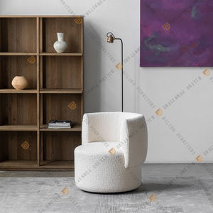 Sofá de tela moderno BILIDO, silla de cordero, sofá giratorio individual de terciopelo, sillón de ocio Simple para sala de estar - Product Image 3