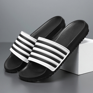 White Striped EVA <b>Slides</b> Open Toe Anti-Slip Summer Sporty Sandals - Product Image 4