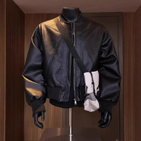 Blouson court slim style américain pour homme, en polyester patchwork, collection automne, haut de gamme, tendance et élégant, style uniforme de baseball, en promotion