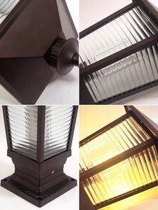 Наружная Минималистичная лампа на дверной столб E27, алюминиевая + стеклянная лампа для газона для виллы, сада, газона, входной дверной столб, светильник - Product Image 6