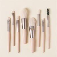 WELLFLYER Ensemble de pinceaux de maquillage professionnel multicolore MABR-001-10 8 pièces Ensemble portable de voyage Fard à paupières doux Blush Outil de maquillage de beauté