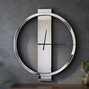 Modern Round <b>Wall</b> <b>Clock</b> with Metal Frame and Minimalist Design for Home Office Living Room <b>Decorative</b> <b>Wall</b> <b>Clock</b> - Product Image 3