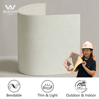 MC406 Revêtement mural flexible en pierre finition litchi MCM, fin, blanc beige, texturé, pour intérieur et extérieur