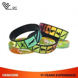 Proveedor Oro, Muestra Gratuita, Pulsera de Silicona Decorativa Multicolor con Logotipo Personalizado, Brazalete de Goma - Product Image 5