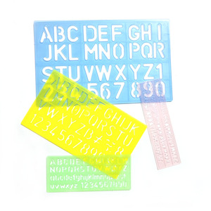 Juego de Reglas de Geometría de Plástico para el Regreso a Clases, Plantillas de Letras del Alfabeto, Regla de Dibujo para Niños - Product Image 1