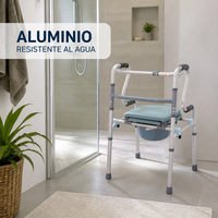 Déambulateur à deux niveaux FY9621L - Chaise de bain 3 en 1 pour personnes âgées avec support ergonomique pour se lever