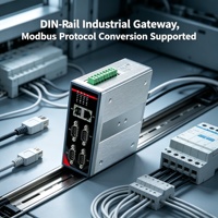 Gateway Industrial IoT con Montaje DIN y Nodo de Borde, Conversión de Protocolo RS485 CAN, Modbus MQTT TCP UDP, Amplio Rango de Voltaje