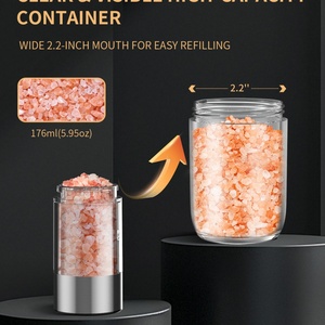 352ML Portable Automatic Electric Salt and <b>Pepper</b> Charging Base <b>Grinder</b> Set Sea Salt <b>Grinder</b> Electronic Salt and <b>Pepper</b> <b>Grinder</b> - Product Image 4