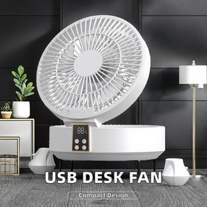 Portátil Recarregável LED Luz USB <span class=keywords><strong>Desk</strong></span> <span class=keywords><strong>Fan</strong></span> Rotação 120 ° para Quartos Crianças 'Study Rooms Carro Remoto Mini Air Cooler - Product Image 3
