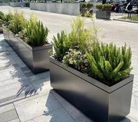 Kotak Penanam Tanaman Logam Tahan Cuaca dan Awet, Kotak Bunga Stainless Steel untuk Penggunaan di Taman Luar Ruangan