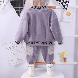 Set di <span class=keywords><strong>abbigliamento</strong></span> Casual per la sudorazione del bambino maglioni all'uncinetto maschili per ragazzi Set di pantaloni della cina - Product Image 2