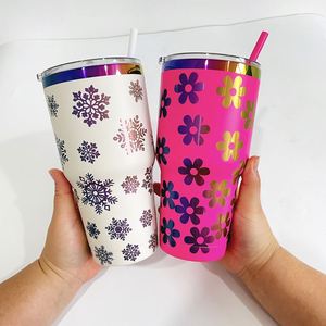 Vaso Personalizado de Acero Inoxidable de Doble Pared con Logotipo Personalizado, 30 oz, con Recubrimiento Holográfico Arcoíris para Grabado Láser - Product Image 4