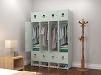 Armoire de chambre économique et moderne, organisateur de vêtements pliable et extensible en plastique pour dressing