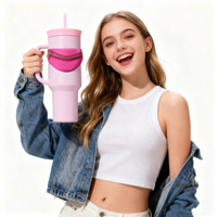 Nouvelle pochette pour bouteille d'eau personnalisée en forme de dumpling avec bande élastique réglable pour Owala Stanley Yeti 40oz