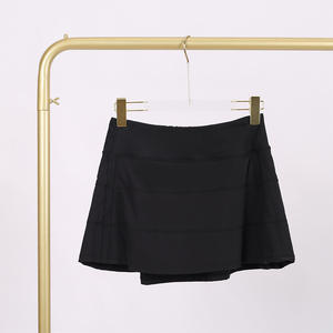 Jupe de sport <span class=keywords><strong>LULU</strong></span> Empire taille empire à trois plis, deux-en-un, anti-exposition, élastique et respirante pour femme, toutes saisons - Product Image 2